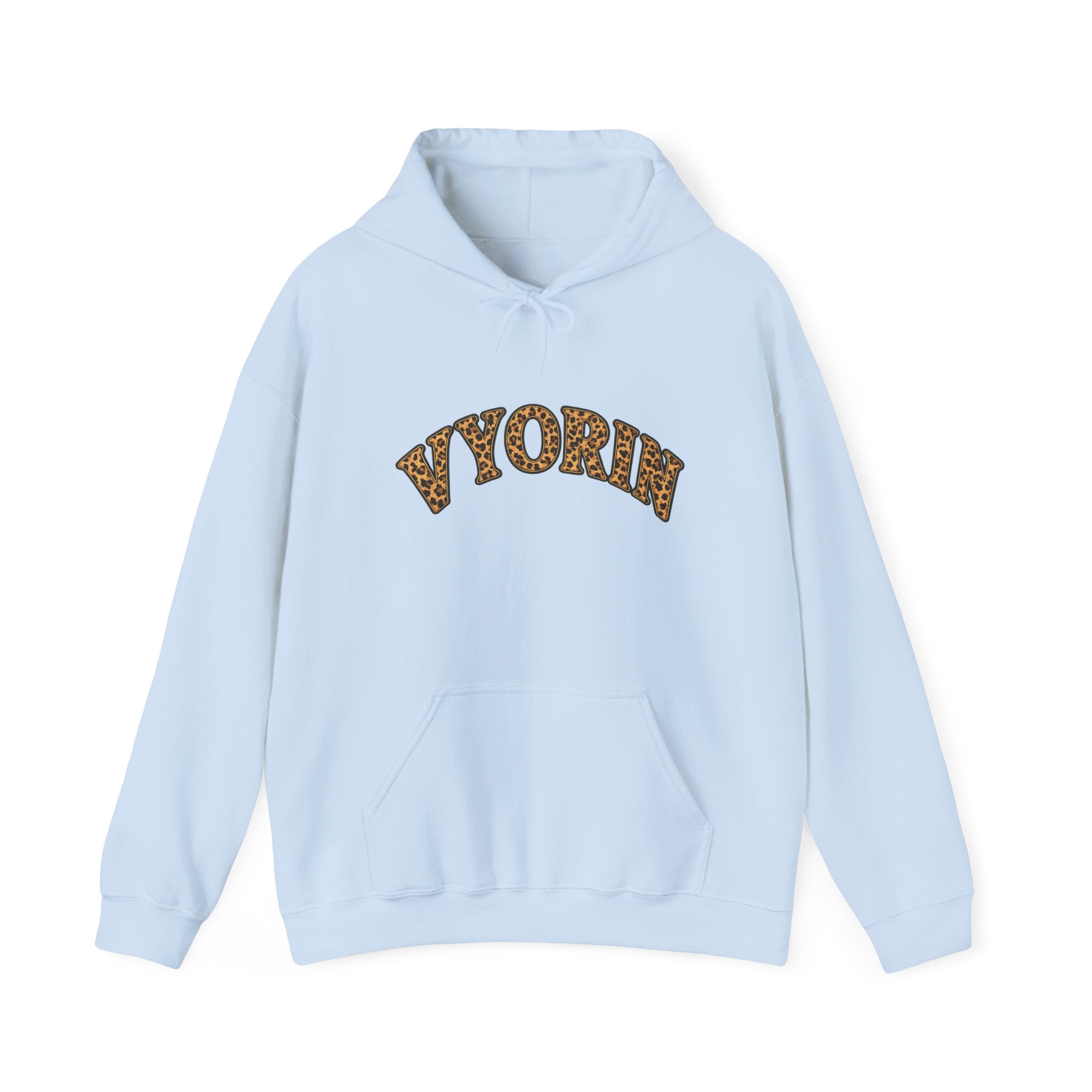 Vyorn Leopard Arch Hoodie — Vintage Animal Print Logo Sweatshirt
