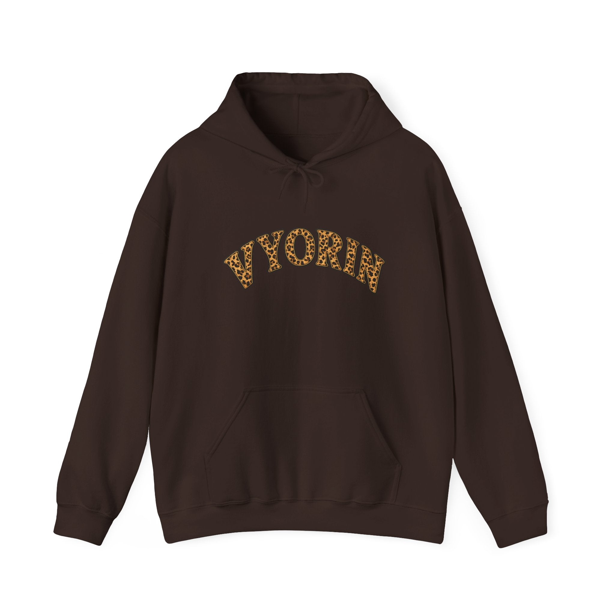 Vyorn Leopard Arch Hoodie — Vintage Animal Print Logo Sweatshirt
