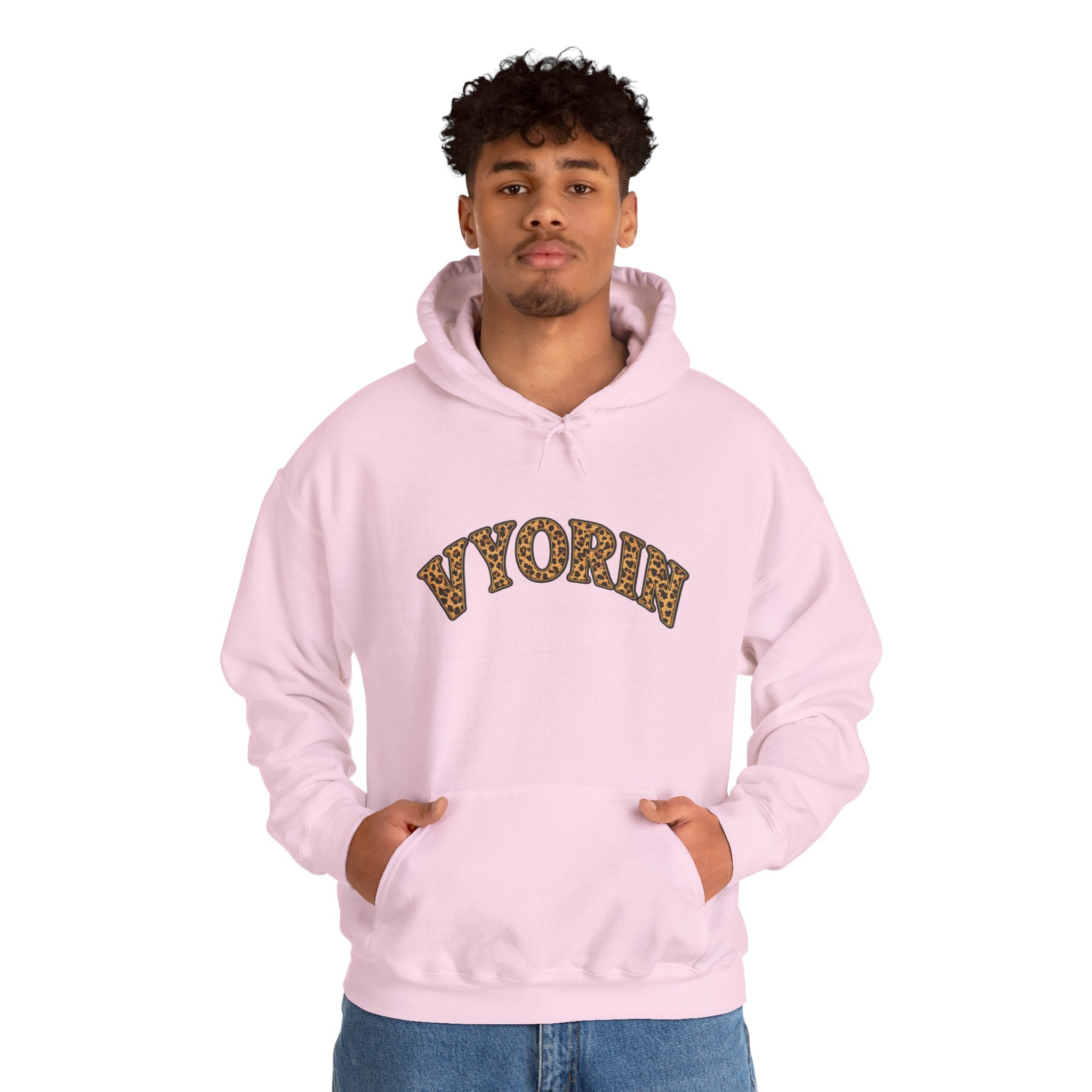 Vyorn Leopard Arch Hoodie — Vintage Animal Print Logo Sweatshirt