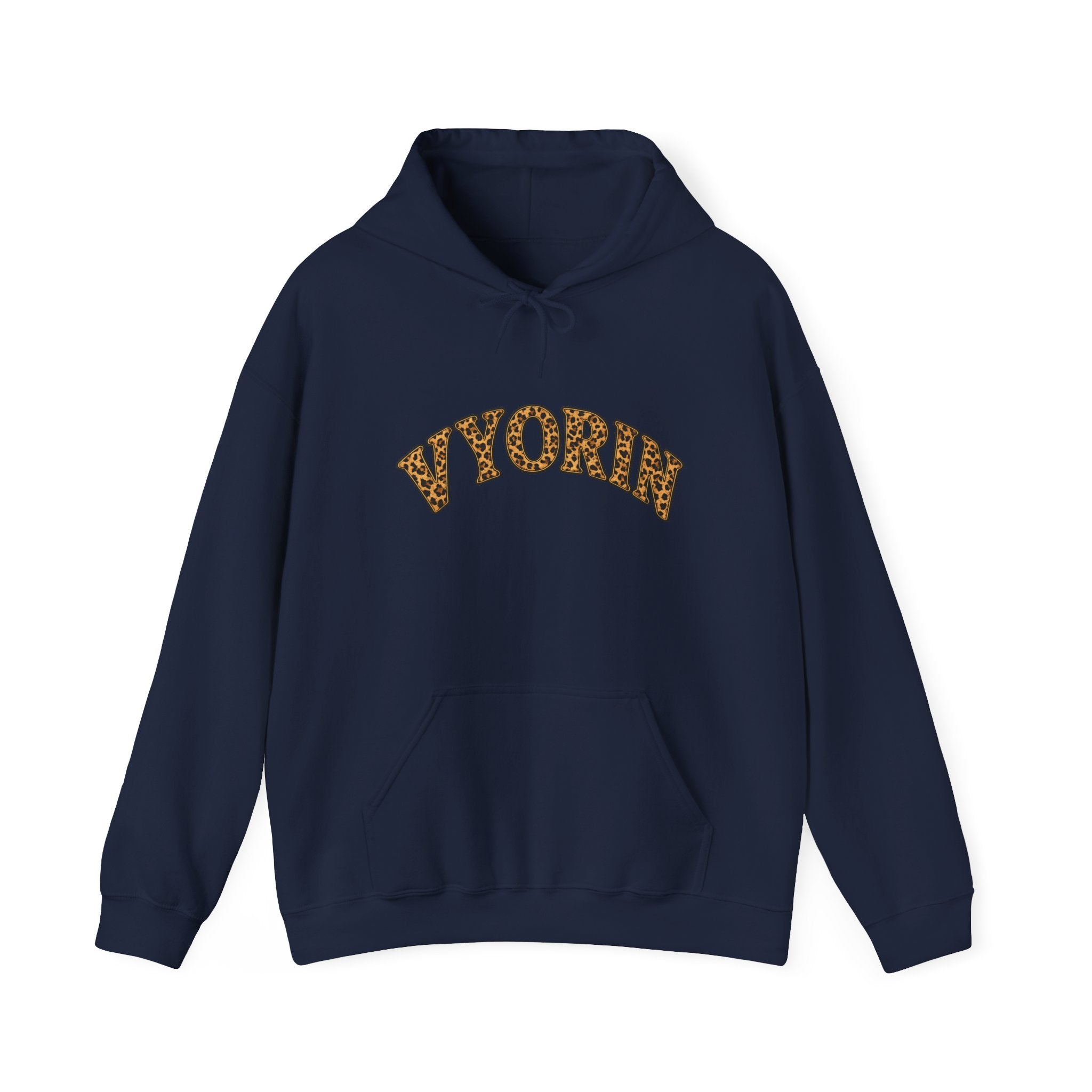 Vyorn Leopard Arch Hoodie — Vintage Animal Print Logo Sweatshirt