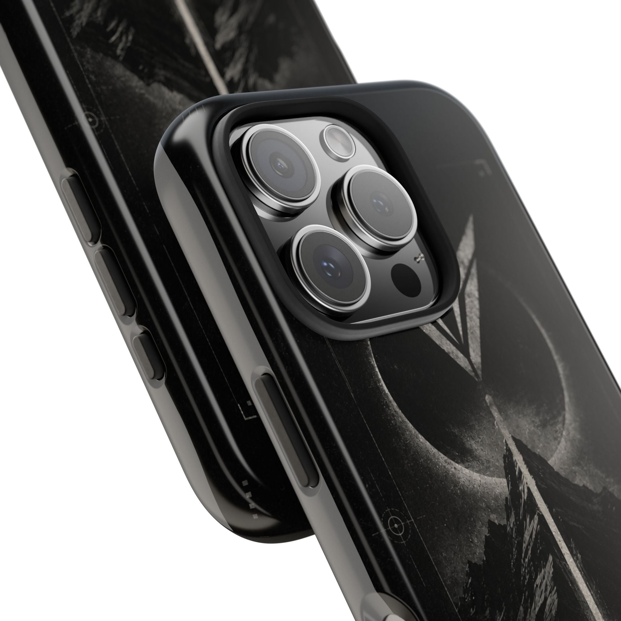 Vyorin Mountain Emblem Tough Phone Case — Dark Sci‑Fi Protection