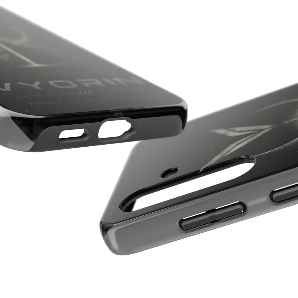Vyorin Mountain Emblem Tough Phone Case — Dark Sci‑Fi Protection
