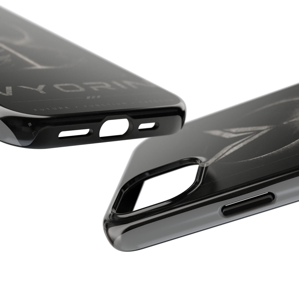 Vyorin Mountain Emblem Tough Phone Case — Dark Sci‑Fi Protection