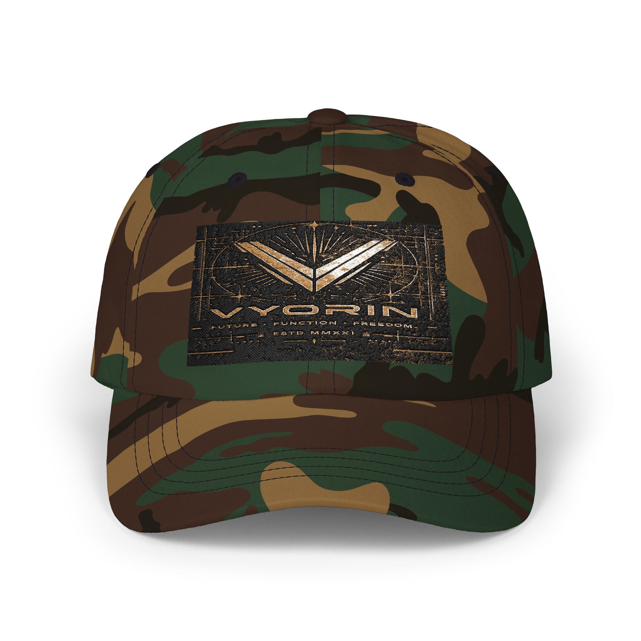 Classic Dad Cap with Vintage Gold 'VWORKIN' Patch – Casual Baseball Hat