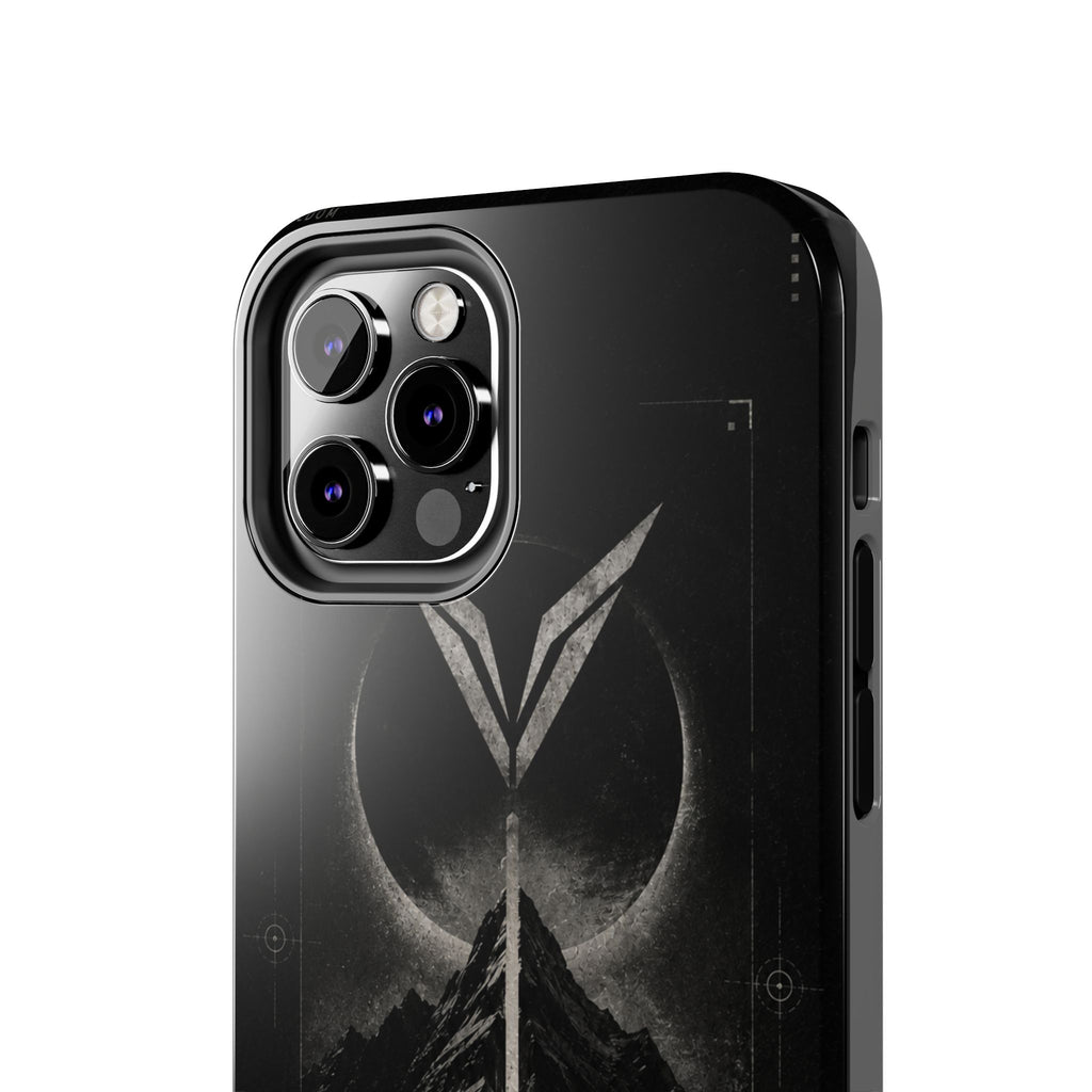 Vyorin Mountain Emblem Tough Phone Case — Dark Sci‑Fi Protection