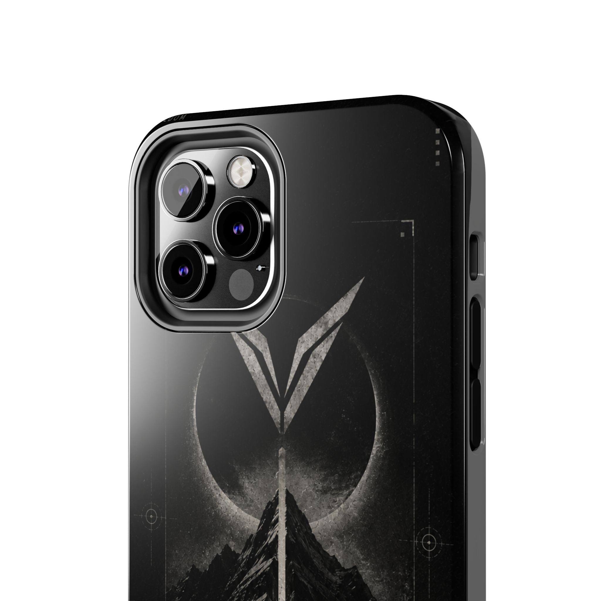 Vyorin Mountain Emblem Tough Phone Case — Dark Sci‑Fi Protection