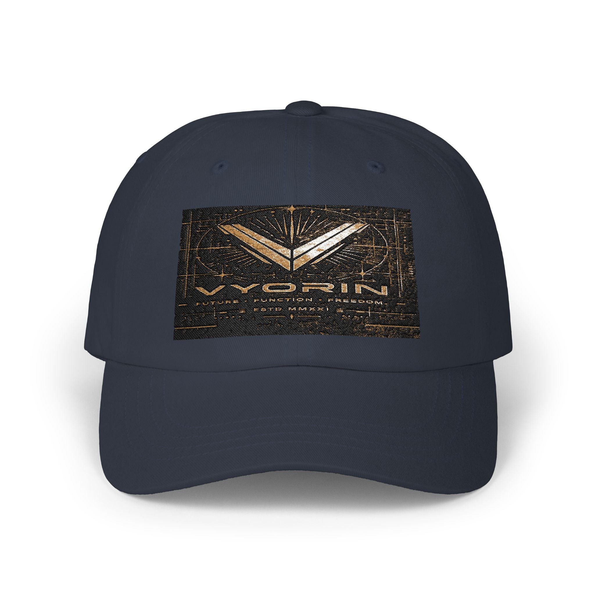 Classic Dad Cap with Vintage Gold 'VWORKIN' Patch – Casual Baseball Hat