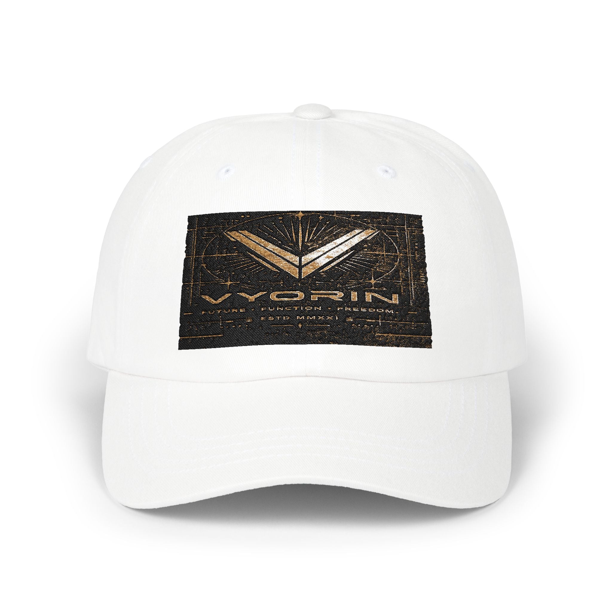 Classic Dad Cap with Vintage Gold 'VWORKIN' Patch – Casual Baseball Hat