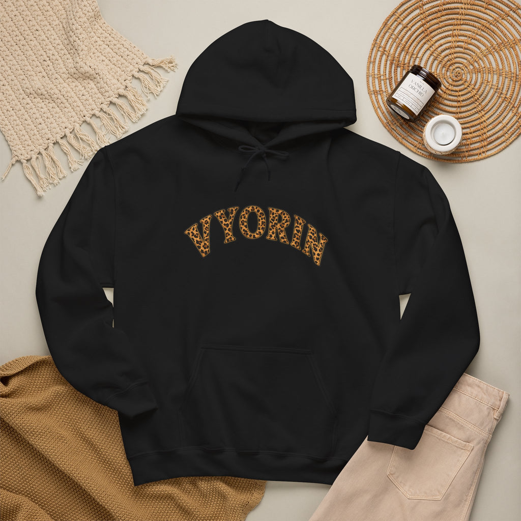 Vyorn Leopard Arch Hoodie — Vintage Animal Print Logo Sweatshirt