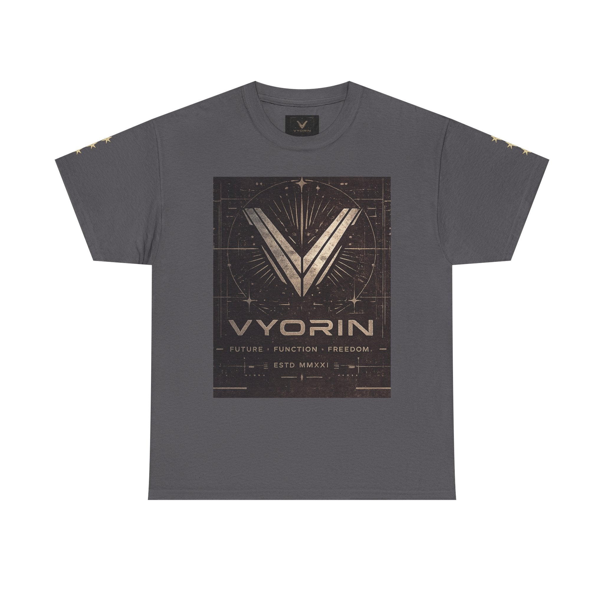 Vyorin Logo Graphic Tee — Futuristic Retro Sci‑Fi T-Shirt