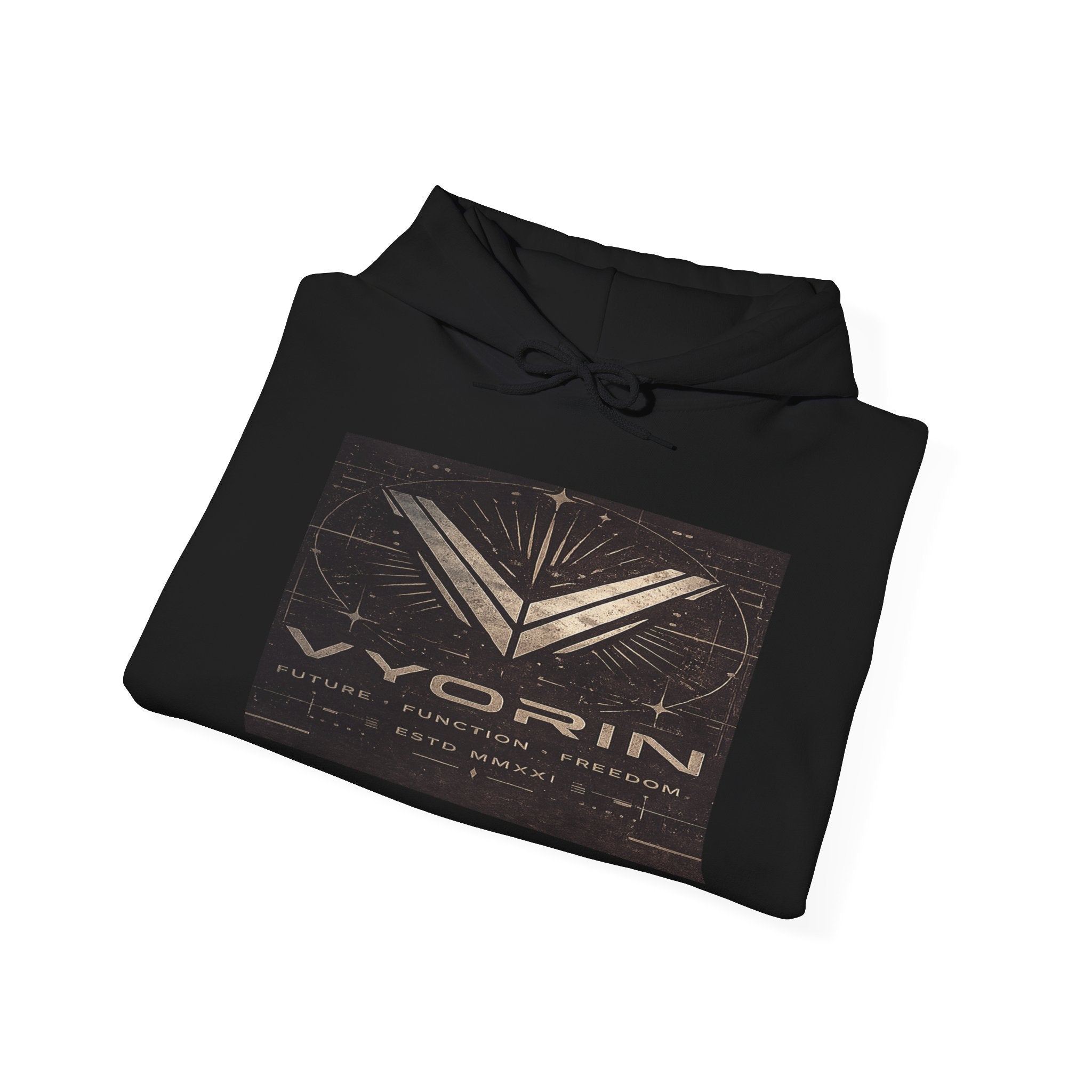 Vyorin Star Emblem Hoodie — Retro Sci‑Fi Logo Pullover