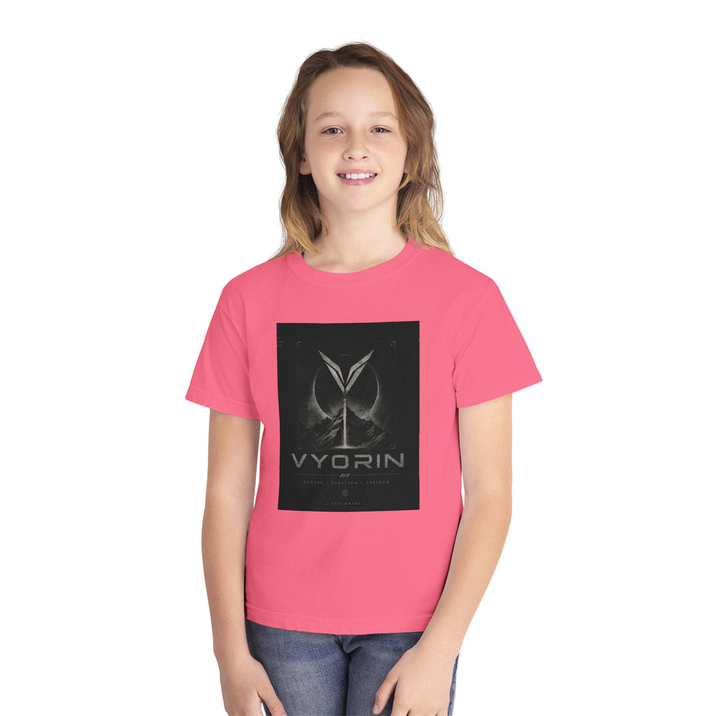 Vyorin Logo Youth Tee — Dark Sci‑Fi Emblem Graphic Shirt