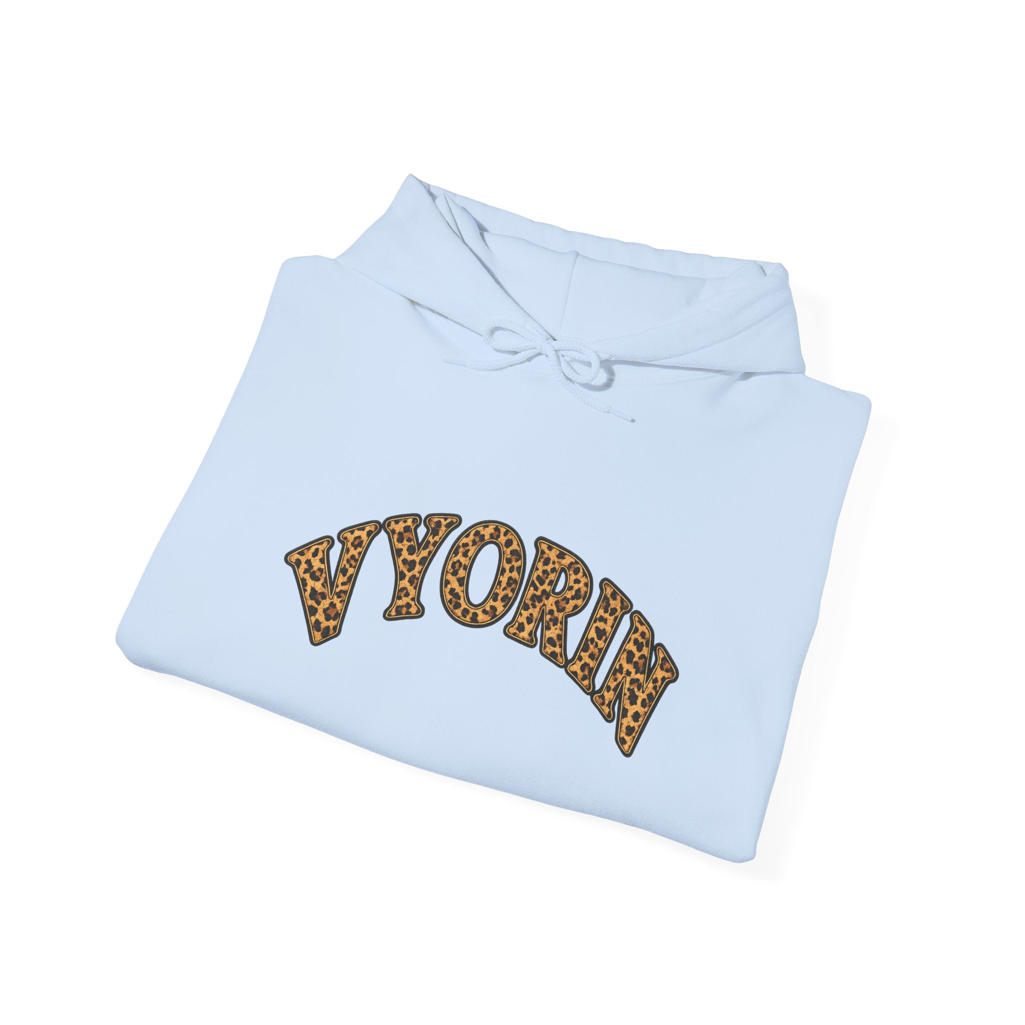 Vyorn Leopard Arch Hoodie — Vintage Animal Print Logo Sweatshirt