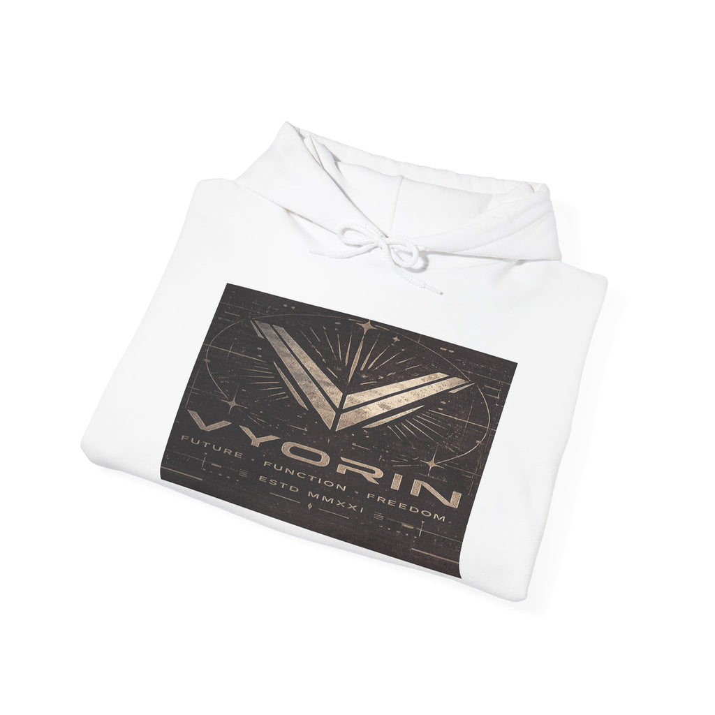 Vyorin Star Emblem Hoodie — Retro Sci‑Fi Logo Pullover