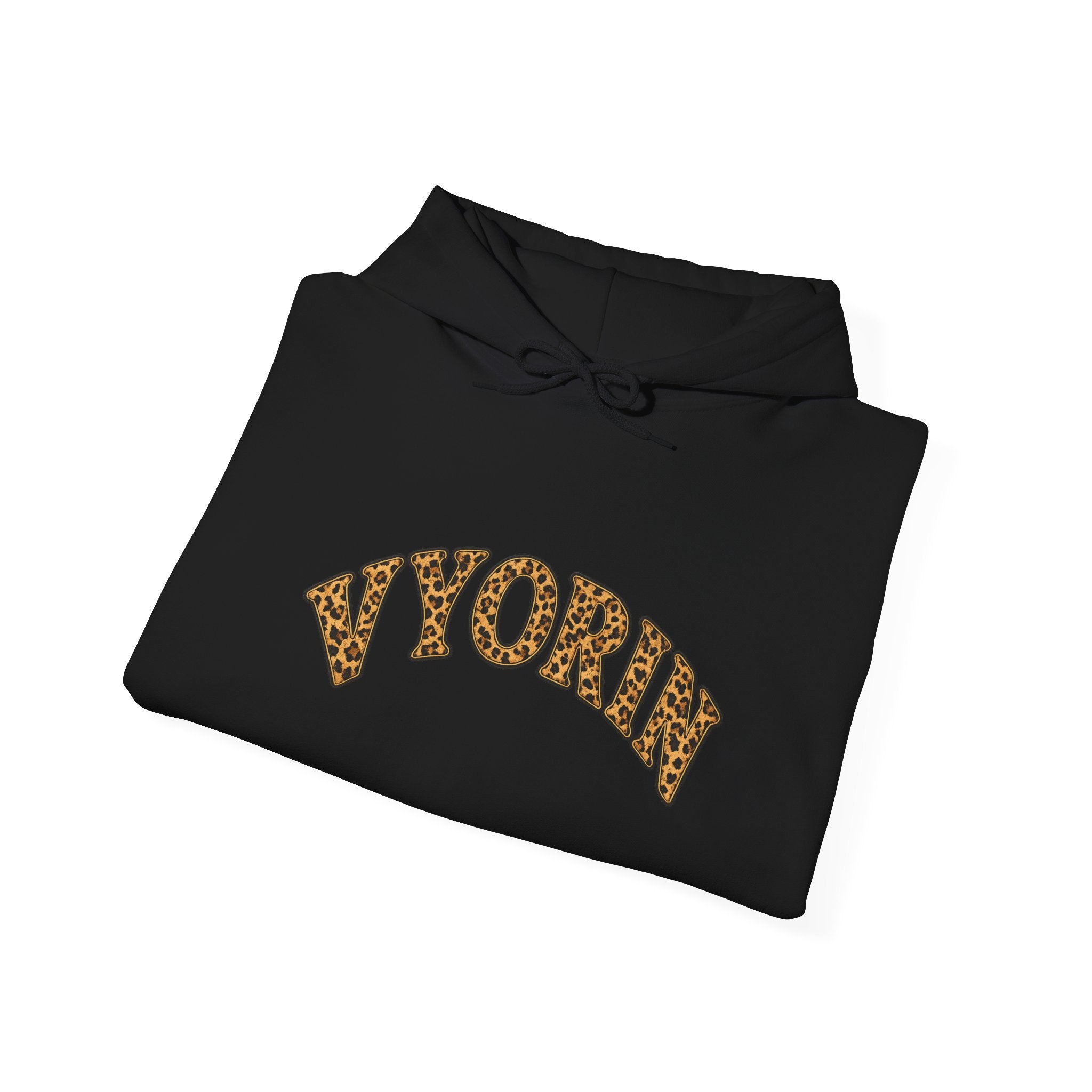 Vyorn Leopard Arch Hoodie — Vintage Animal Print Logo Sweatshirt