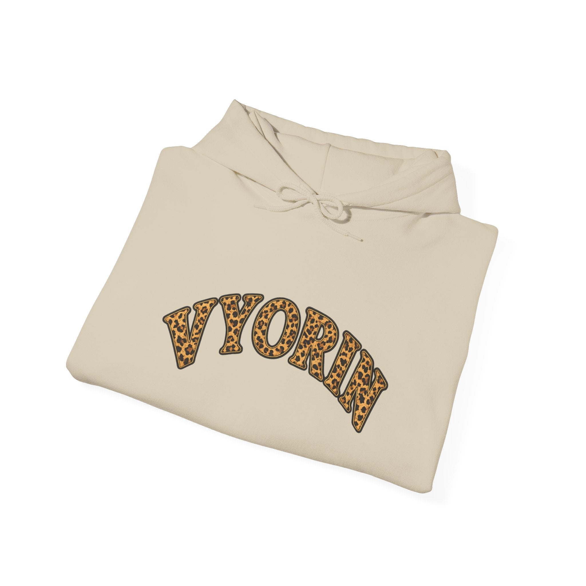 Vyorn Leopard Arch Hoodie — Vintage Animal Print Logo Sweatshirt