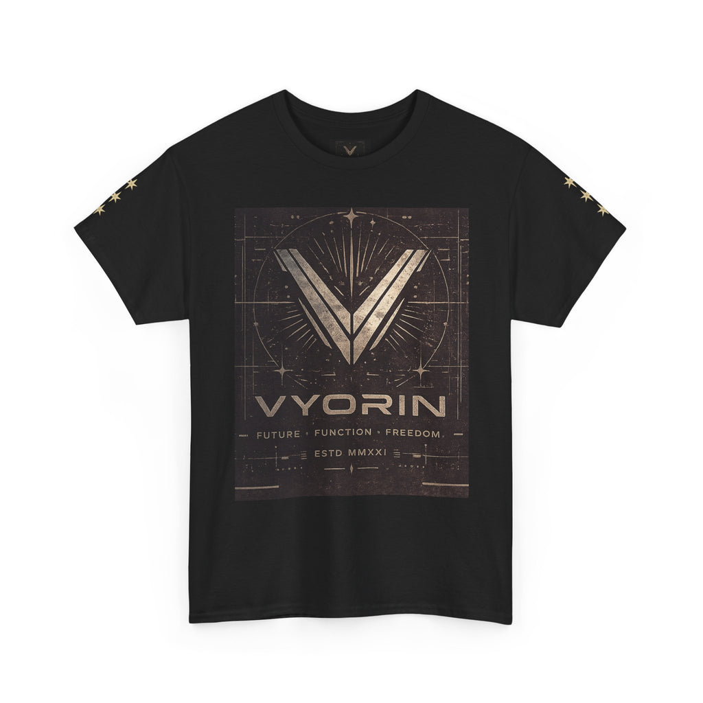 Vyorin Logo Graphic Tee — Futuristic Retro Sci‑Fi T-Shirt