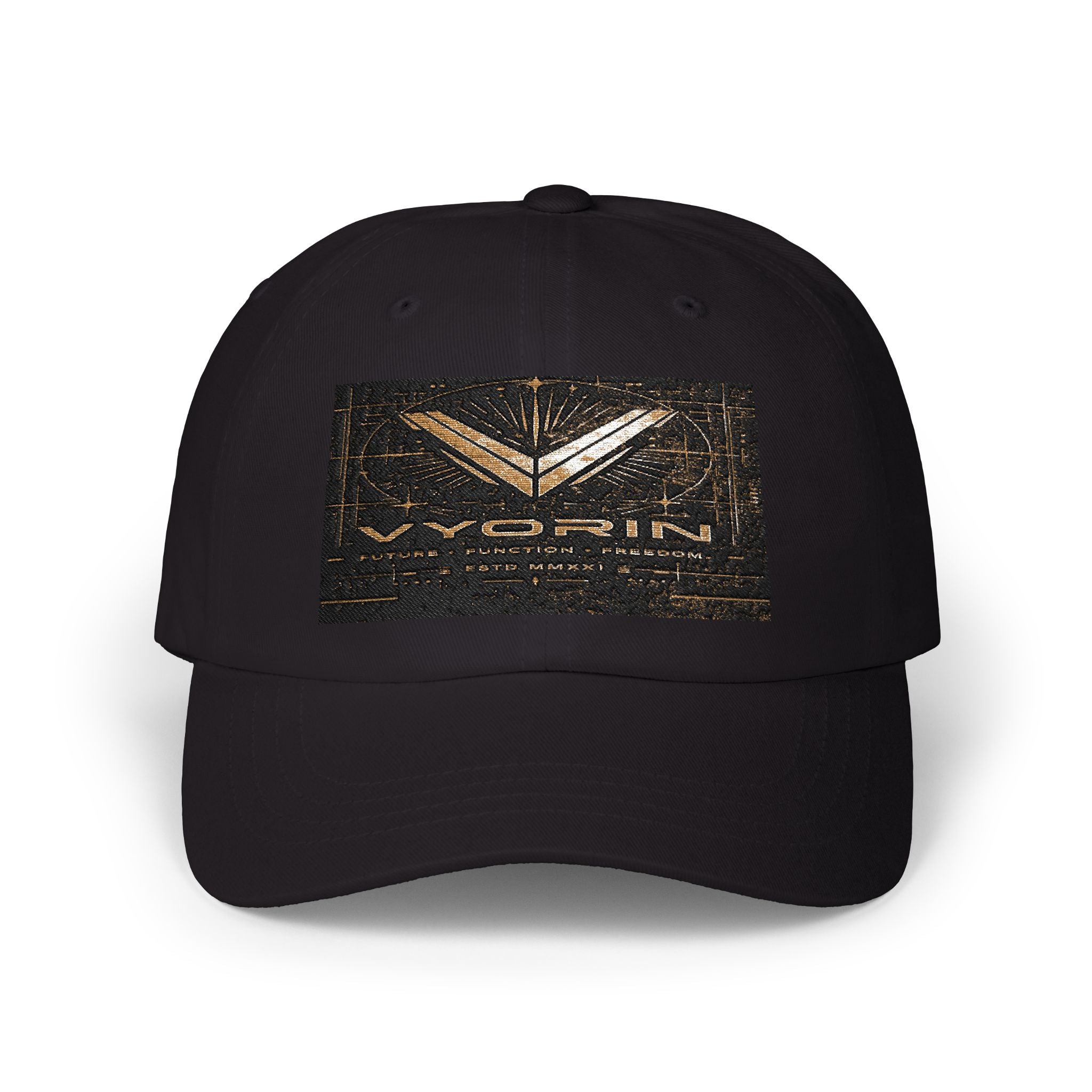 Classic Dad Cap with Vintage Gold 'VWORKIN' Patch – Casual Baseball Hat