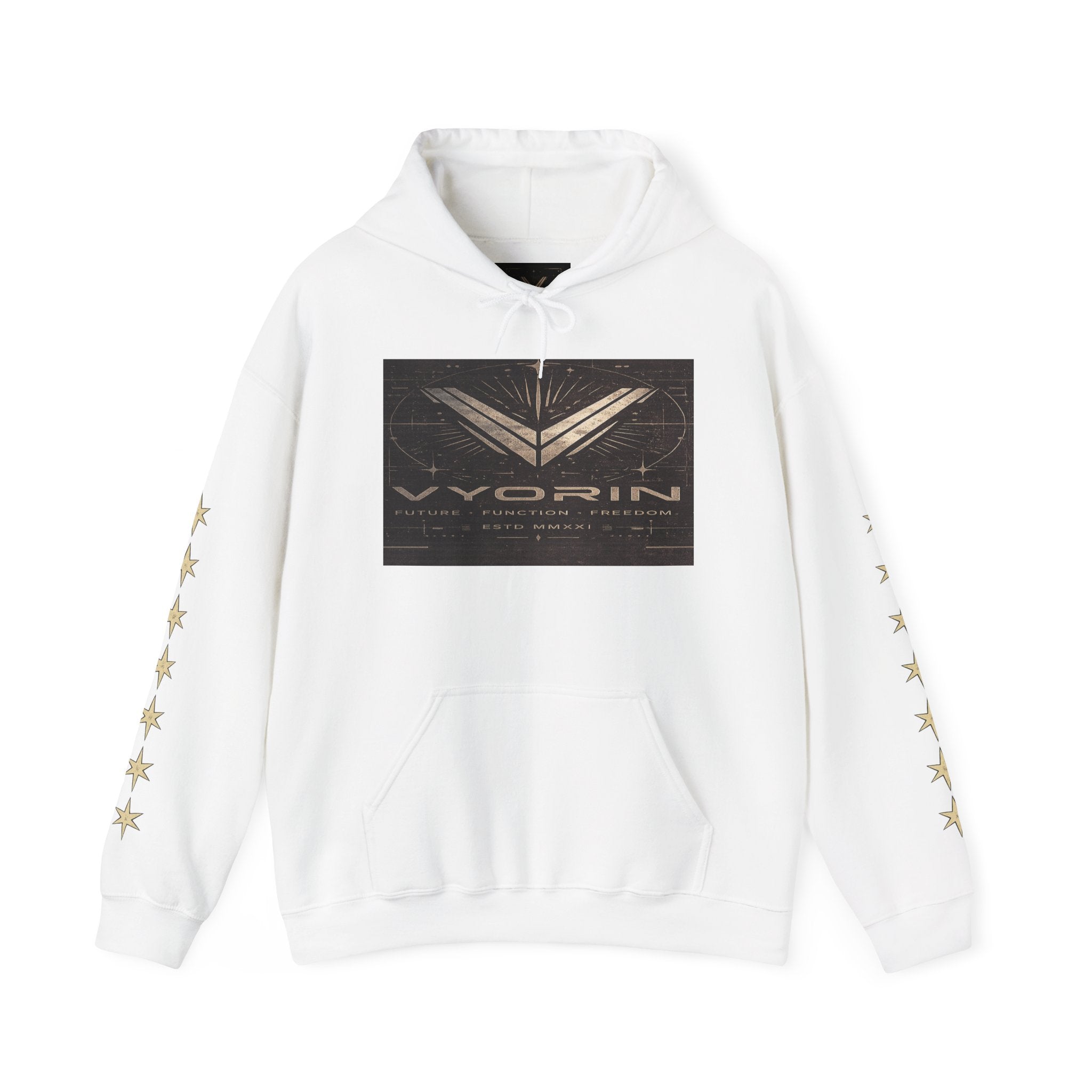 Vyorin Star Emblem Hoodie — Retro Sci‑Fi Logo Pullover