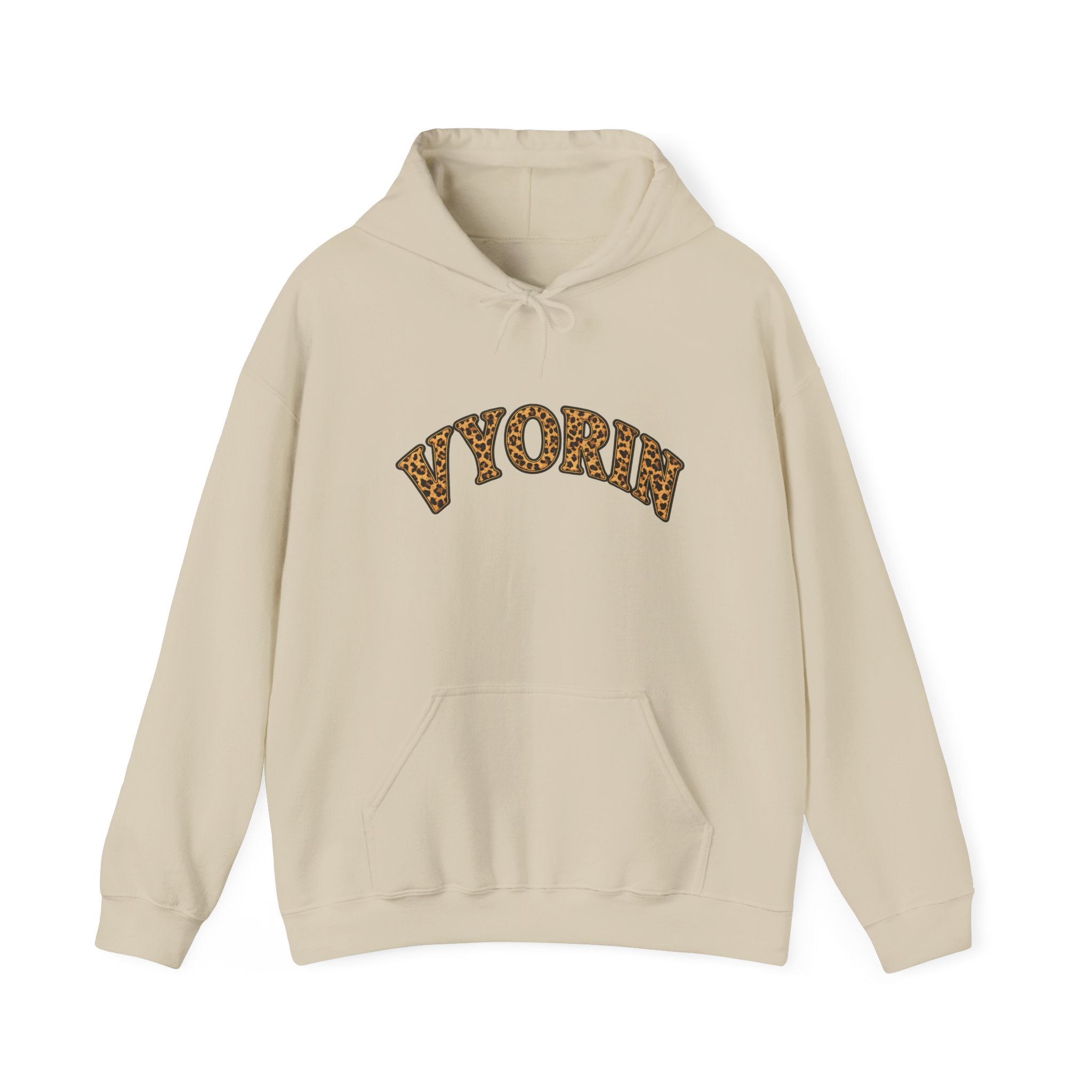 Vyorn Leopard Arch Hoodie — Vintage Animal Print Logo Sweatshirt