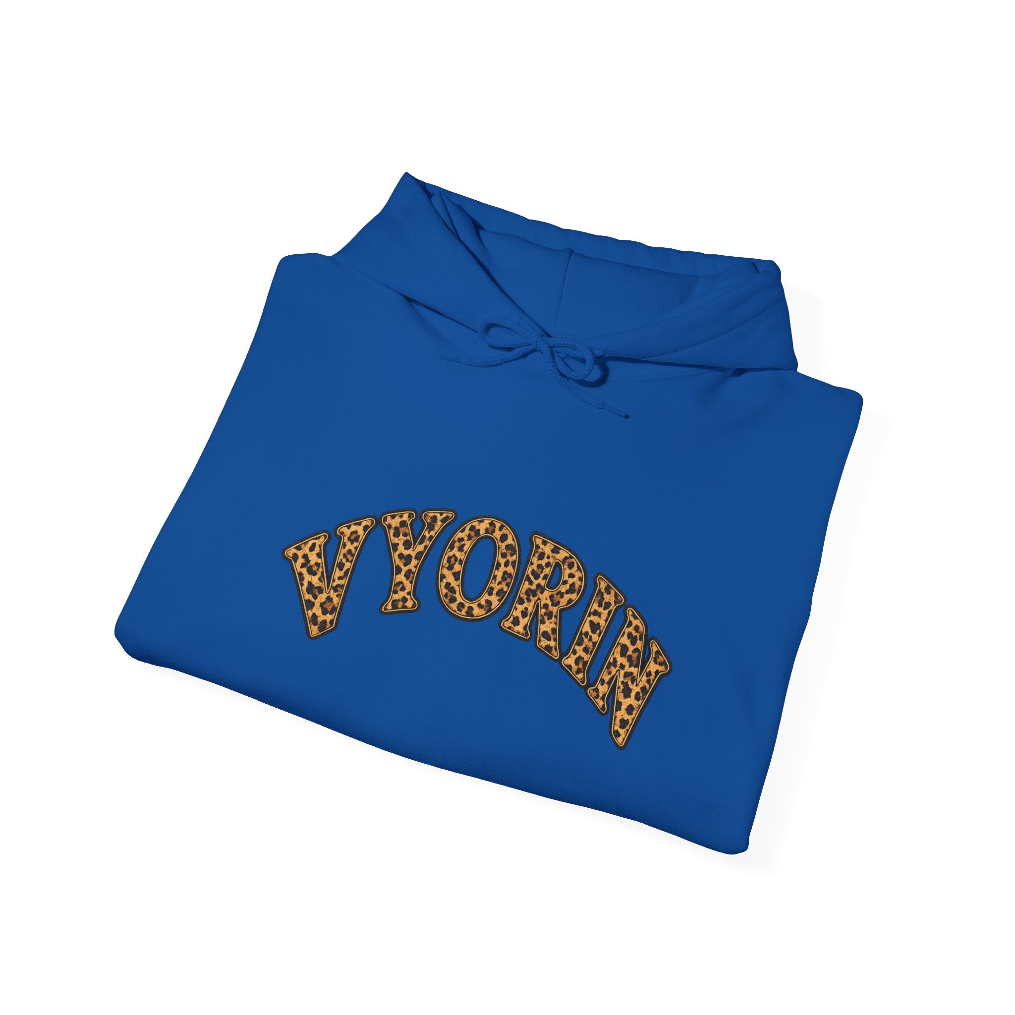Vyorn Leopard Arch Hoodie — Vintage Animal Print Logo Sweatshirt