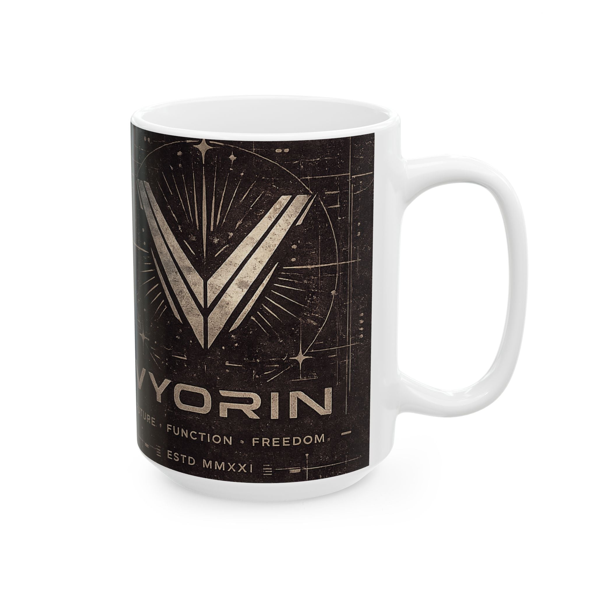 Spaceflight Emblem Ceramic Mug – Vintage Voyager Design (11oz, 15oz)