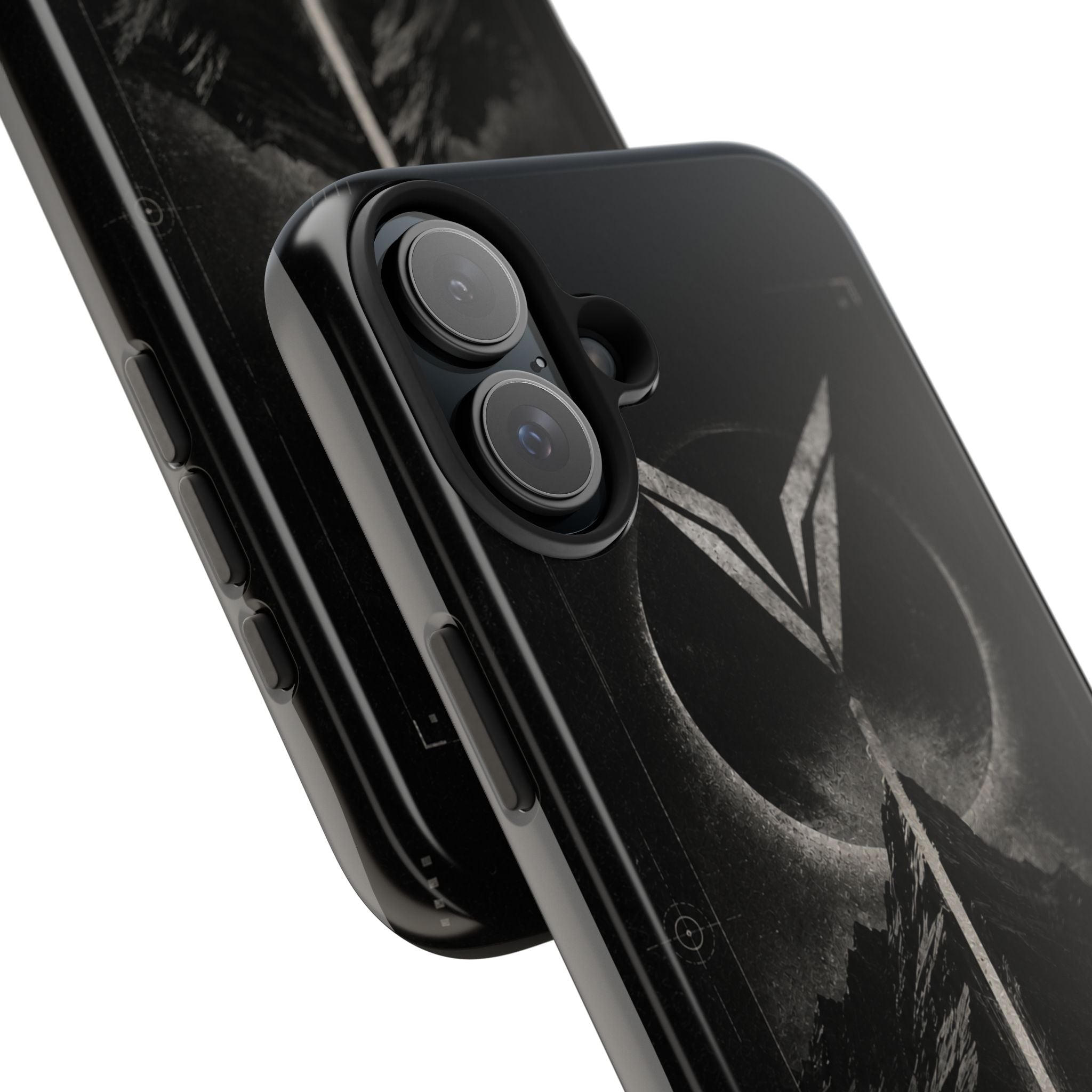 Vyorin Mountain Emblem Tough Phone Case — Dark Sci‑Fi Protection