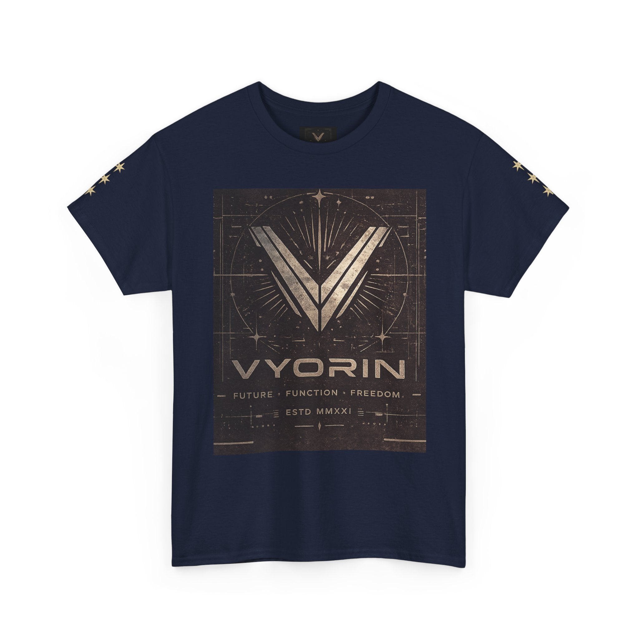 Vyorin Logo Graphic Tee — Futuristic Retro Sci‑Fi T-Shirt