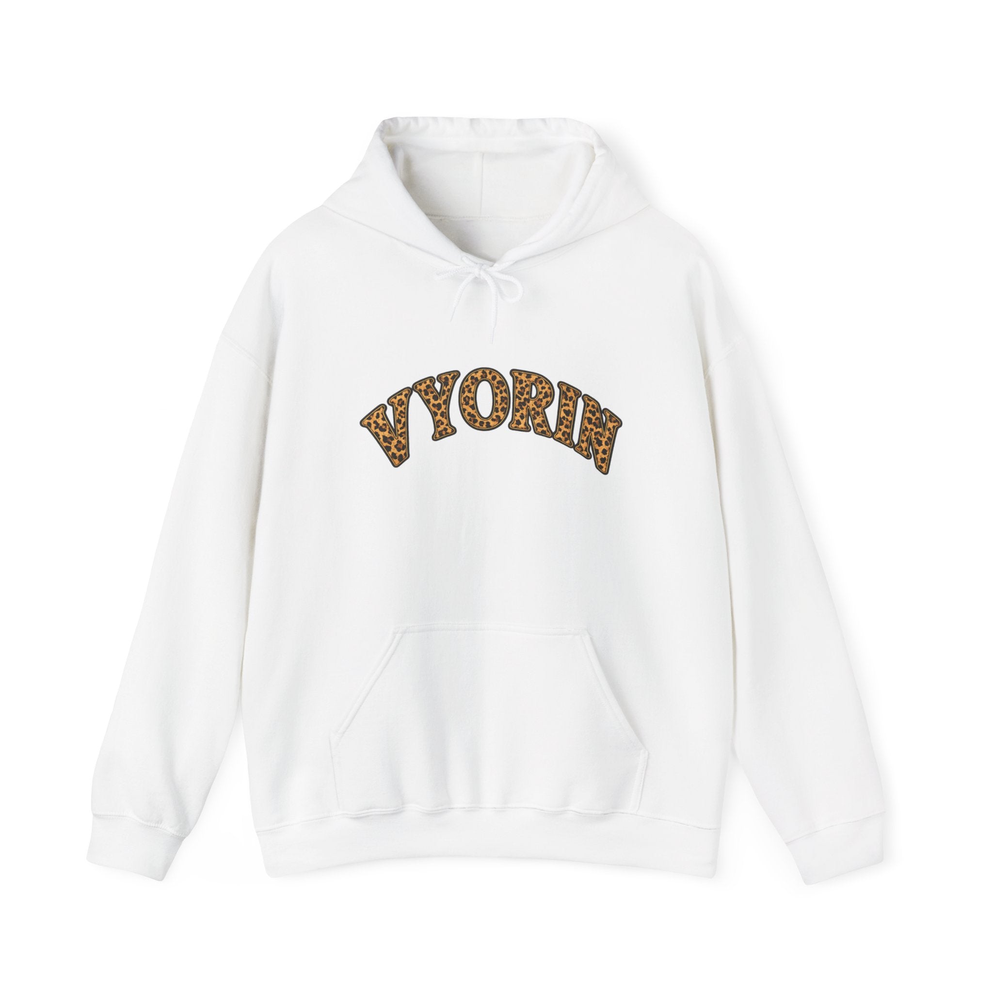 Vyorn Leopard Arch Hoodie — Vintage Animal Print Logo Sweatshirt