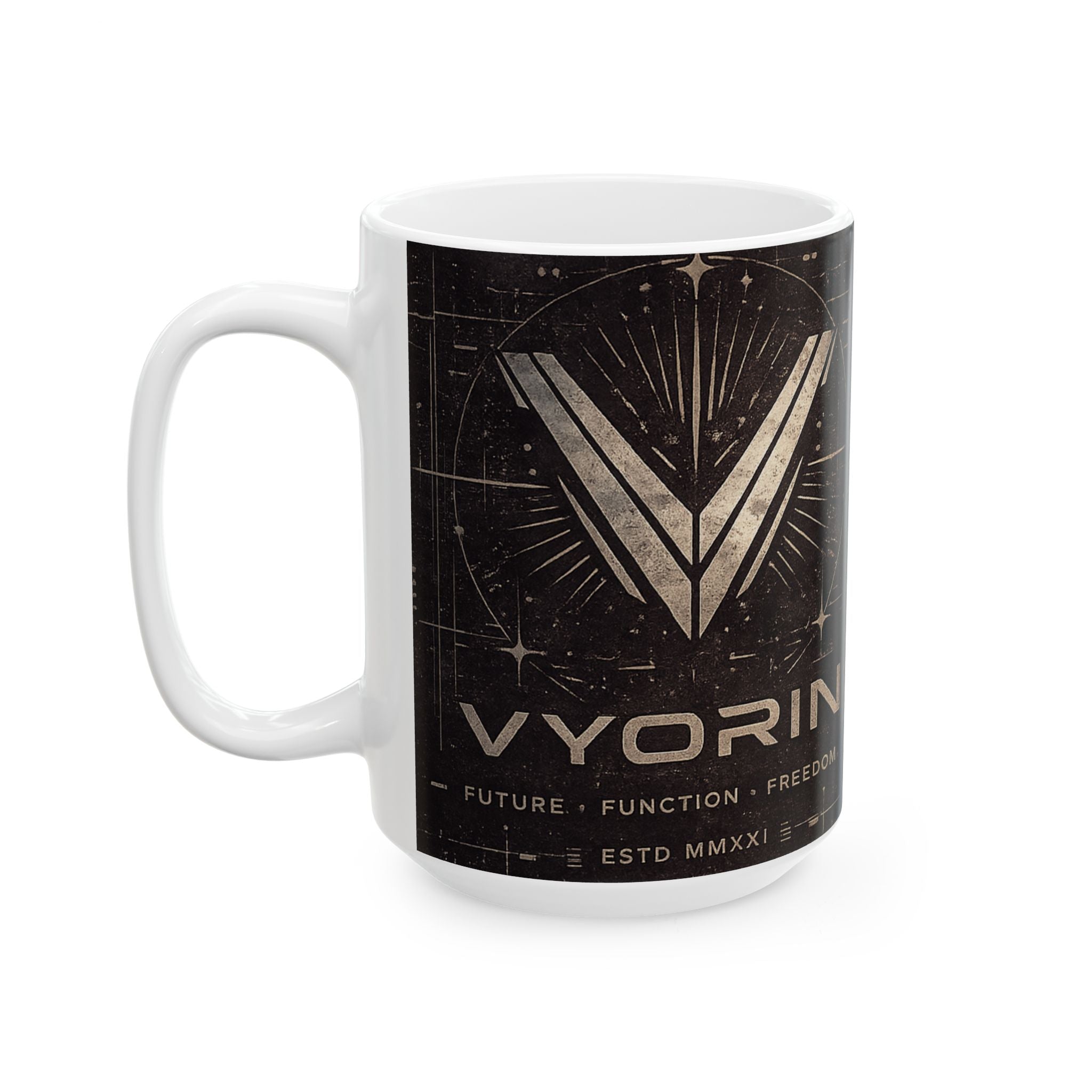 Spaceflight Emblem Ceramic Mug – Vintage Voyager Design (11oz, 15oz)