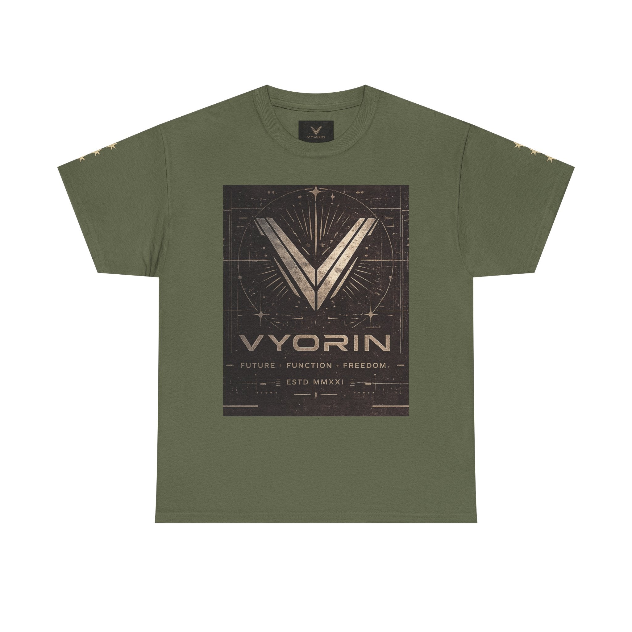 Vyorin Logo Graphic Tee — Futuristic Retro Sci‑Fi T-Shirt