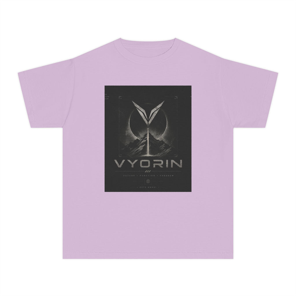 Vyorin Logo Youth Tee — Dark Sci‑Fi Emblem Graphic Shirt