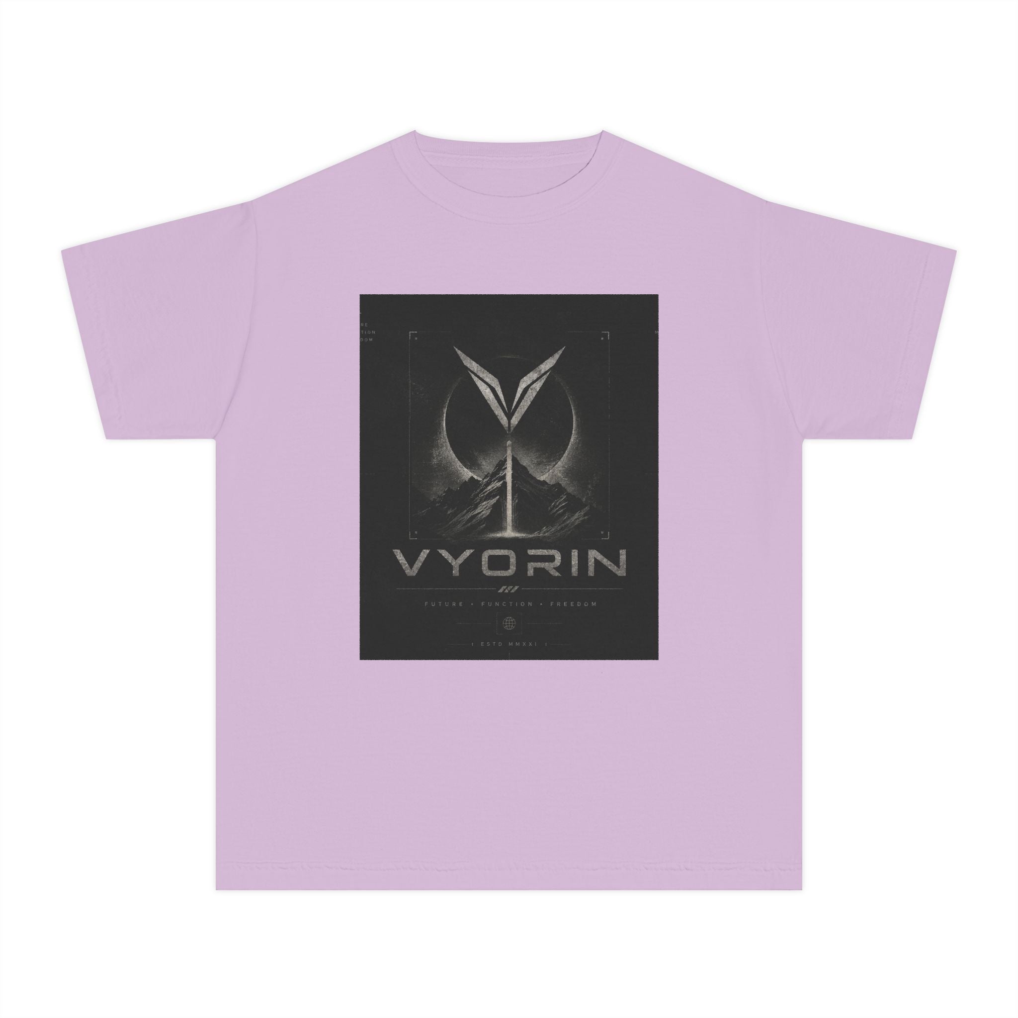 Vyorin Logo Youth Tee — Dark Sci‑Fi Emblem Graphic Shirt