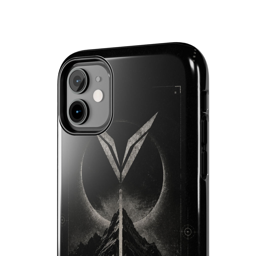 Vyorin Mountain Emblem Tough Phone Case — Dark Sci‑Fi Protection