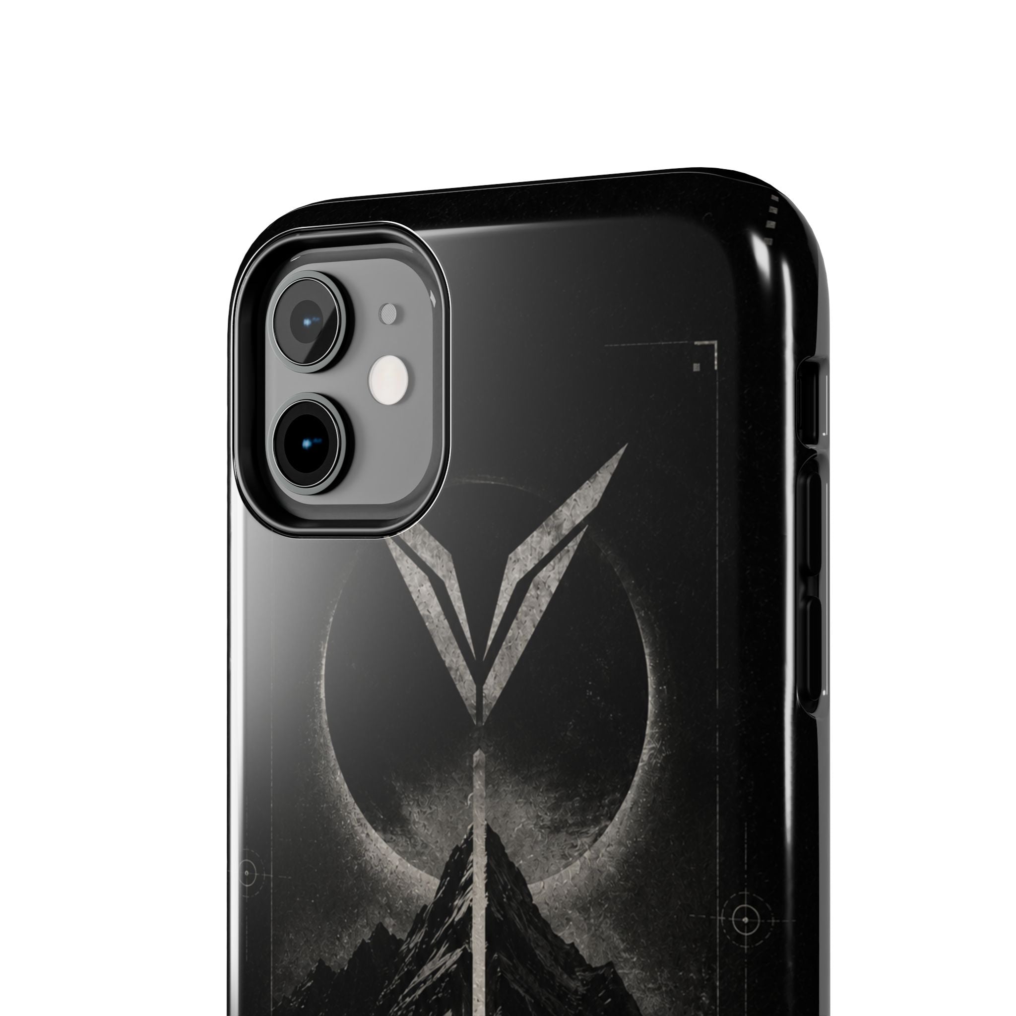 Vyorin Mountain Emblem Tough Phone Case — Dark Sci‑Fi Protection