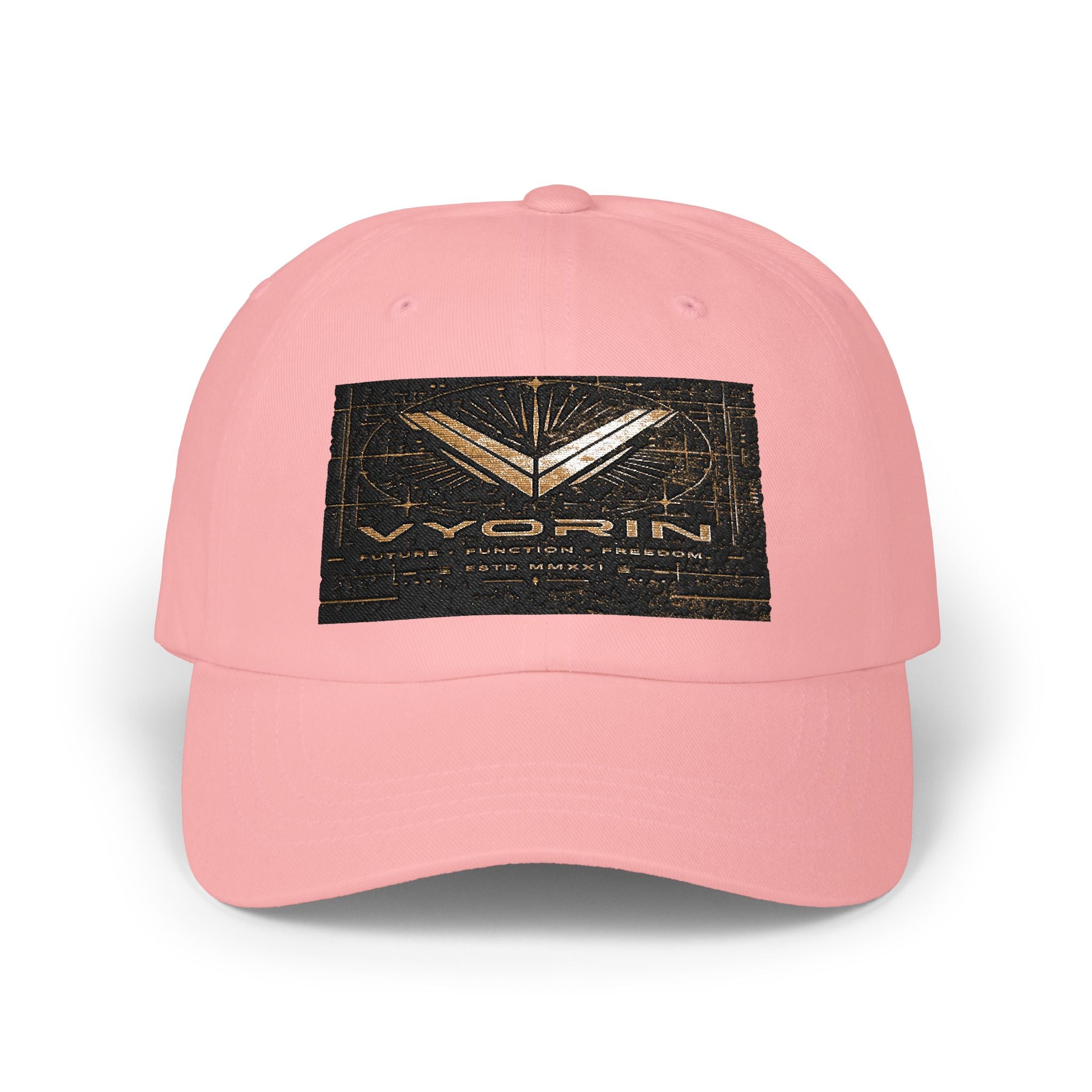 Classic Dad Cap with Vintage Gold 'VWORKIN' Patch – Casual Baseball Hat