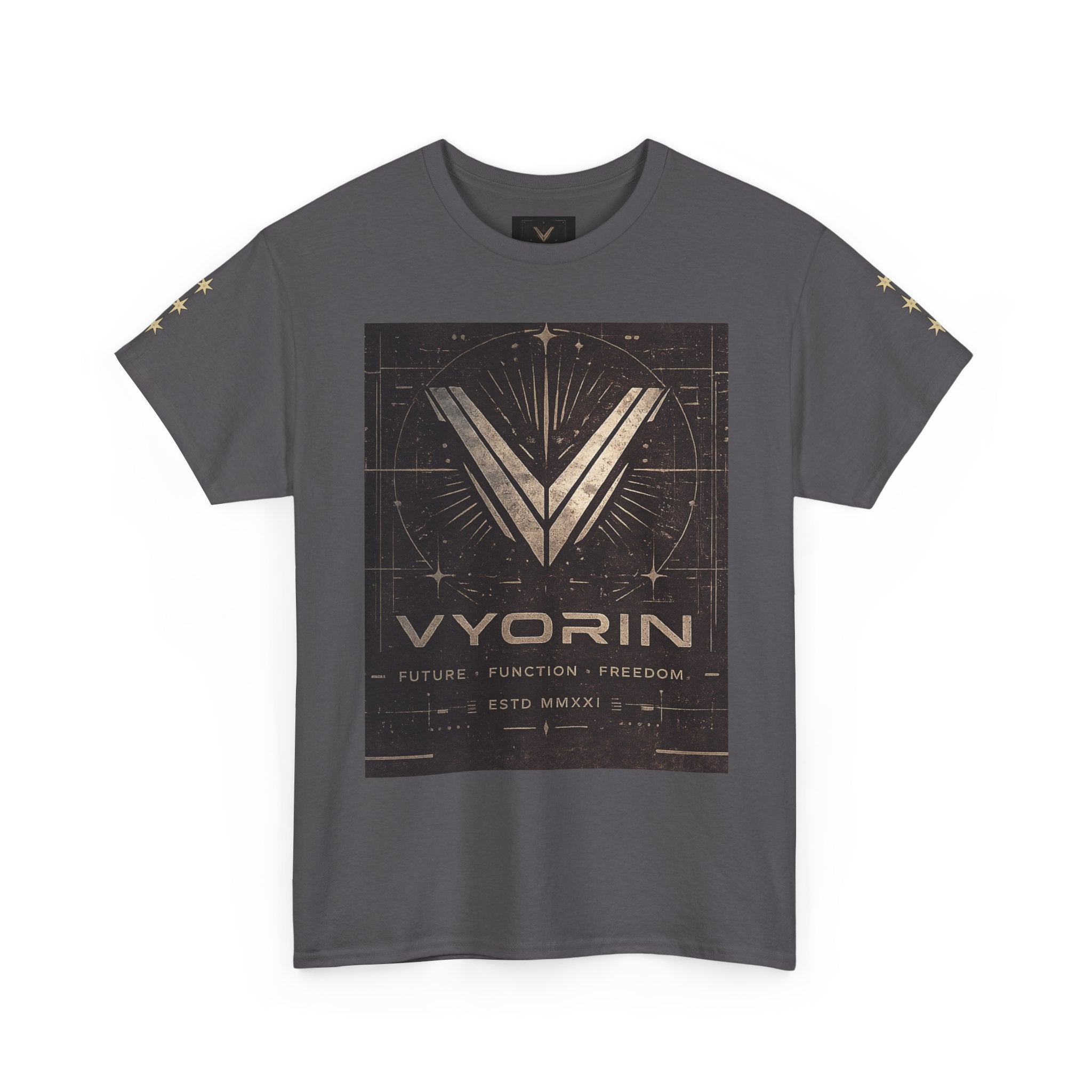Vyorin Logo Graphic Tee — Futuristic Retro Sci‑Fi T-Shirt