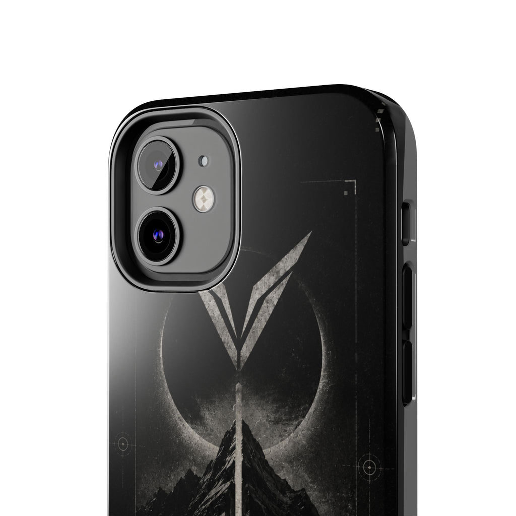 Vyorin Mountain Emblem Tough Phone Case — Dark Sci‑Fi Protection