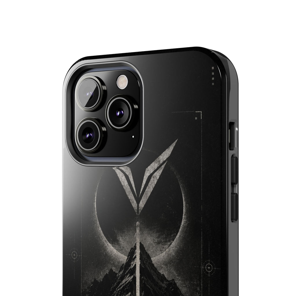 Vyorin Mountain Emblem Tough Phone Case — Dark Sci‑Fi Protection