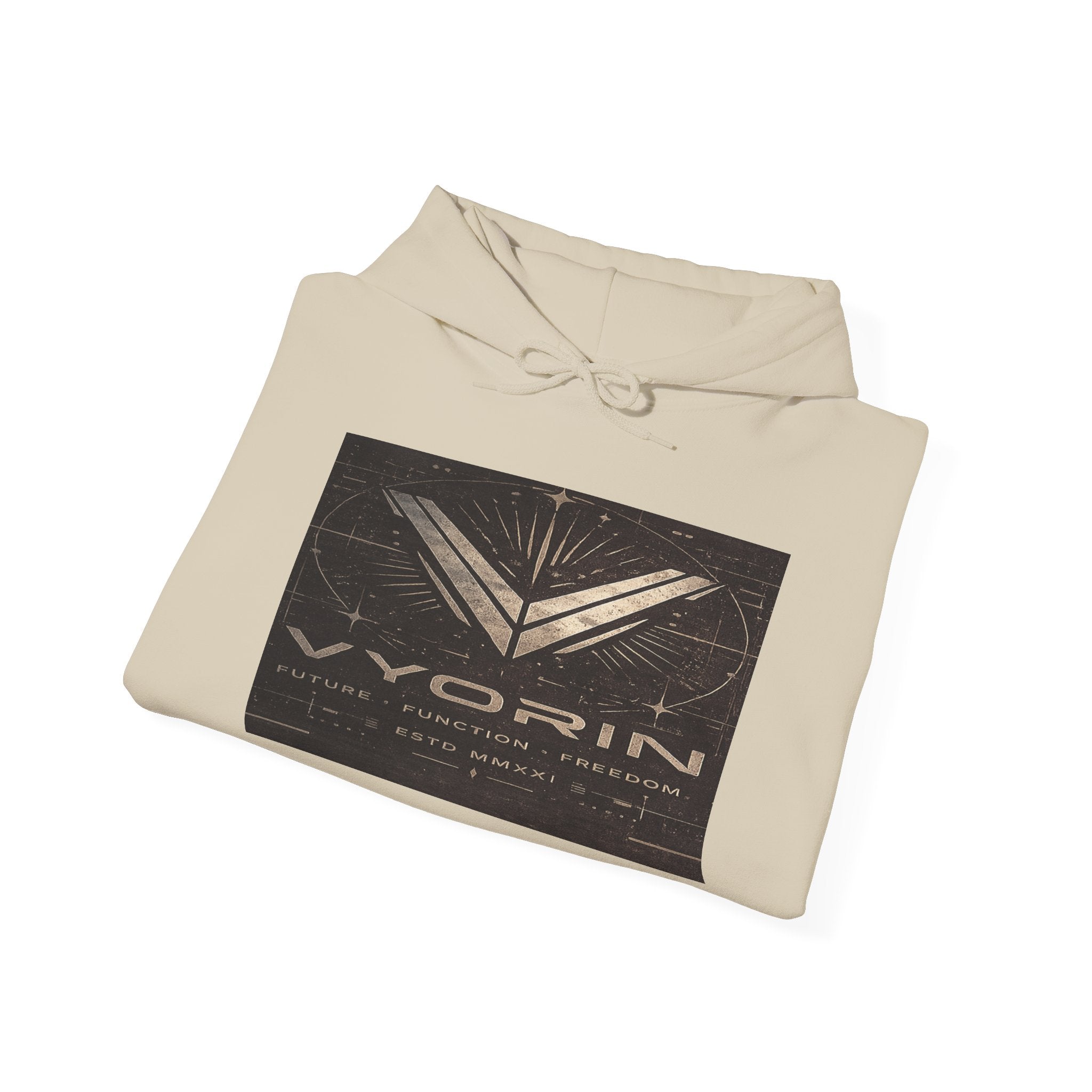 Vyorin Star Emblem Hoodie — Retro Sci‑Fi Logo Pullover