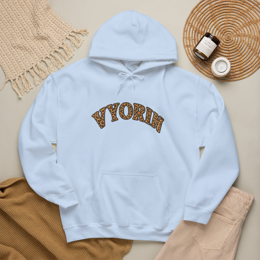 Vyorn Leopard Arch Hoodie — Vintage Animal Print Logo Sweatshirt