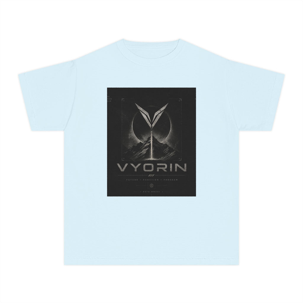 Vyorin Logo Youth Tee — Dark Sci‑Fi Emblem Graphic Shirt