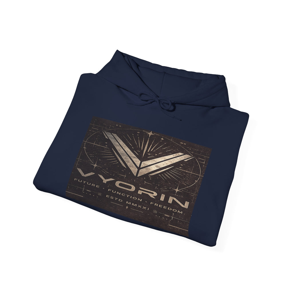 Vyorin Star Emblem Hoodie — Retro Sci‑Fi Logo Pullover