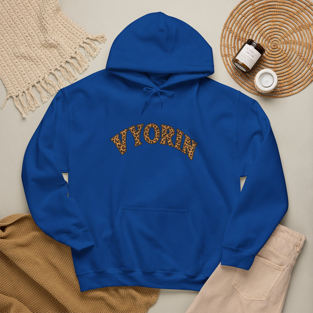 Vyorn Leopard Arch Hoodie — Vintage Animal Print Logo Sweatshirt