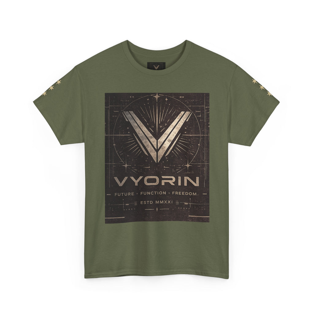 Vyorin Logo Graphic Tee — Futuristic Retro Sci‑Fi T-Shirt