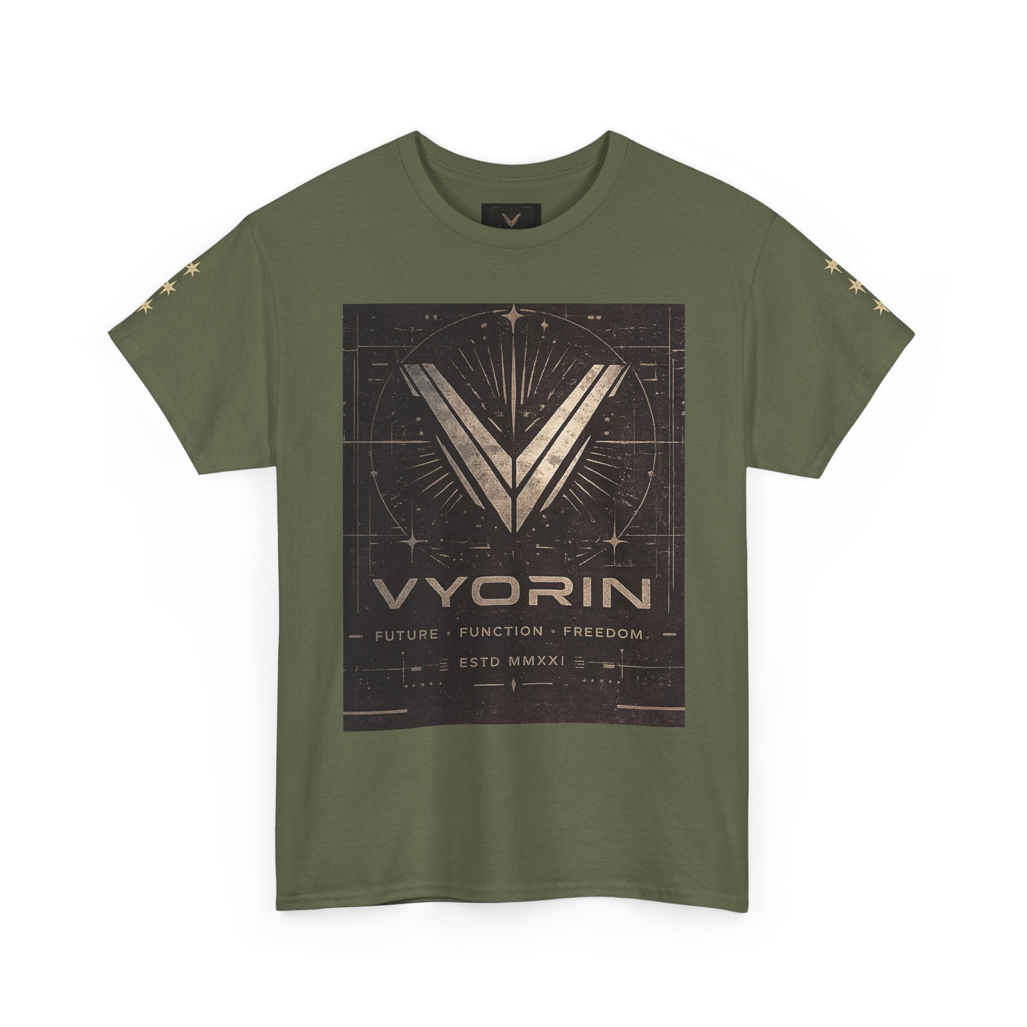 Vyorin Logo Graphic Tee — Futuristic Retro Sci‑Fi T-Shirt