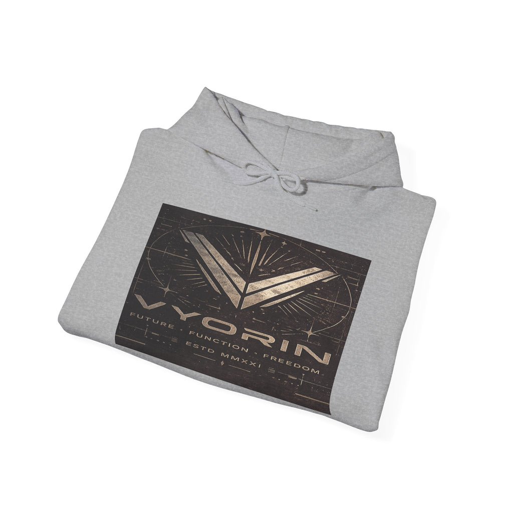 Vyorin Star Emblem Hoodie — Retro Sci‑Fi Logo Pullover