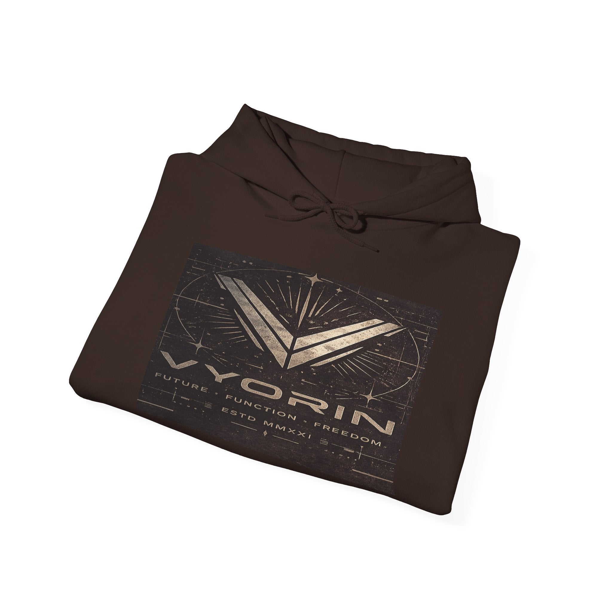 Vyorin Star Emblem Hoodie — Retro Sci‑Fi Logo Pullover