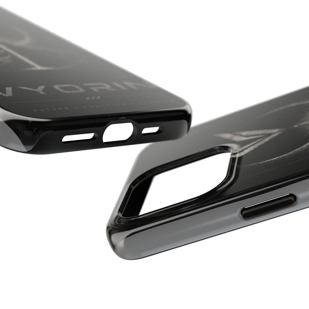 Vyorin Mountain Emblem Tough Phone Case — Dark Sci‑Fi Protection