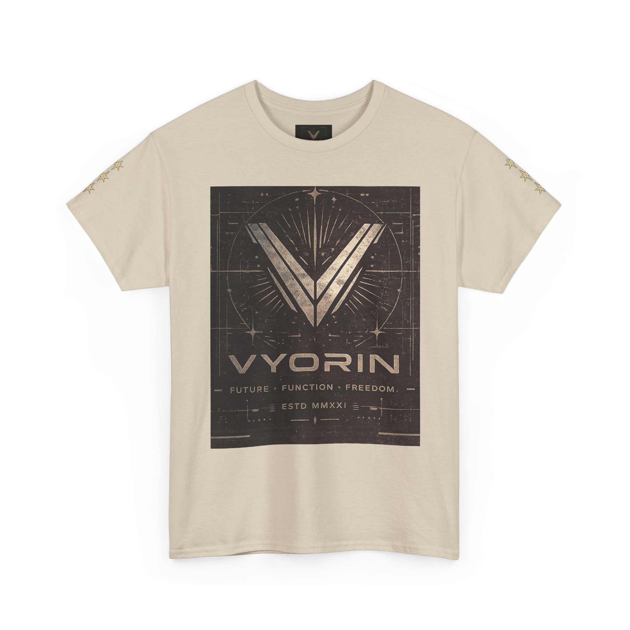 Vyorin Logo Graphic Tee — Futuristic Retro Sci‑Fi T-Shirt